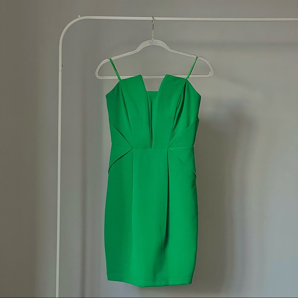 Adelyn Rae Rosalyn Sheath Dress Green Strapless